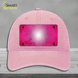 Pink White Fade Scratched Novelty License Plate Hat Unconstructed Cotton / Pink