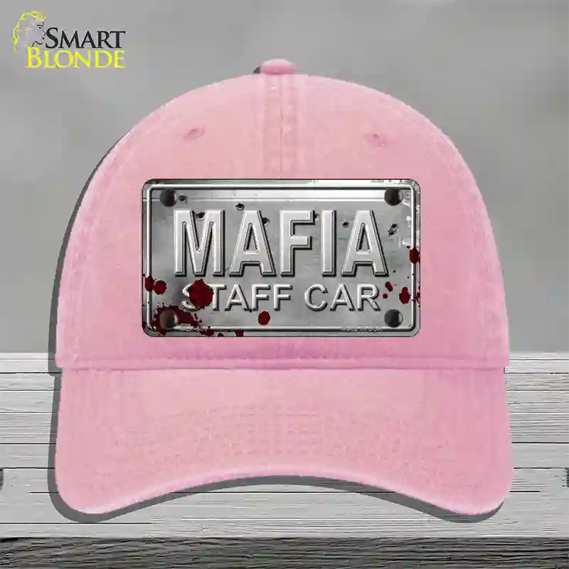 Mafia Staff Car Novelty License Plate Hat Unconstructed Cotton / Pink