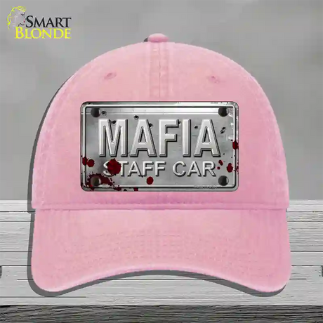 Mafia Staff Car Novelty License Plate Hat Unconstructed Cotton / Pink