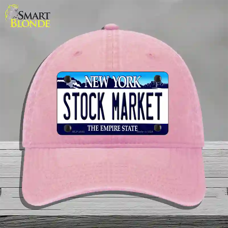 Stock Market New York Novelty License Plate Hat Unconstructed Cotton / Pink