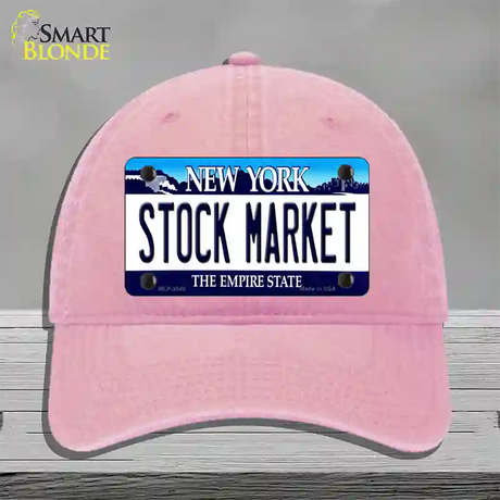 Stock Market New York Novelty License Plate Hat Unconstructed Cotton / Pink