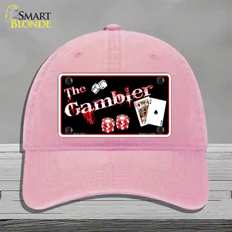 Gambler Novelty License Plate Hat Unconstructed Cotton / Pink