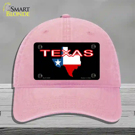 Texas Filled State Flag Novelty License Plate Hat Unconstructed Cotton / Pink