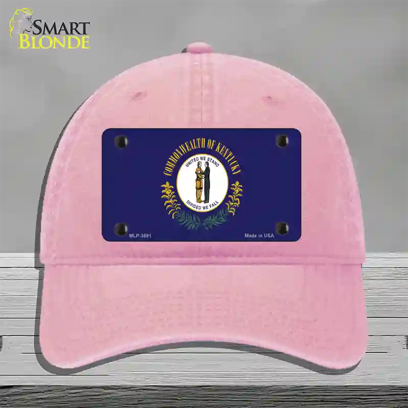 Kentucky State Flag Novelty License Plate Hat Unconstructed Cotton / Pink