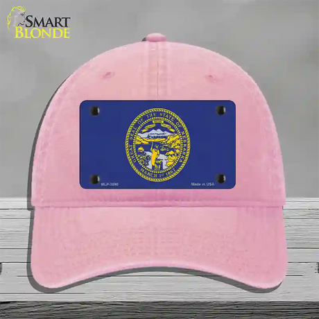 Nebraska State Flag Novelty License Plate Hat Unconstructed Cotton / Pink