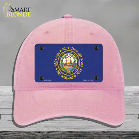 New Hampshire State Flag Novelty License Plate Hat Unconstructed Cotton / Pink