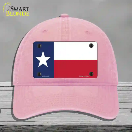 Texas State Flag Novelty License Plate Hat Unconstructed Cotton / Pink