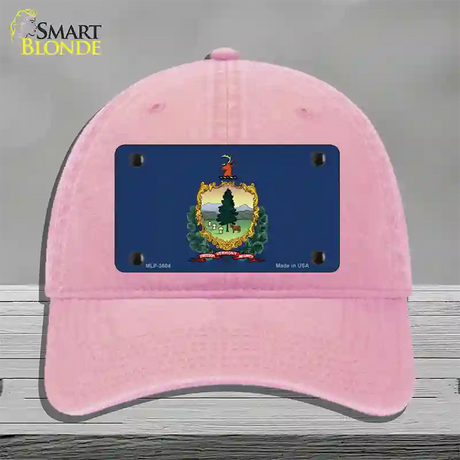 Vermont State Flag Novelty License Plate Hat Unconstructed Cotton / Pink