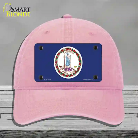 Virginia State Flag Novelty License Plate Hat Unconstructed Cotton / Pink