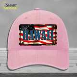 Hawaii USA Novelty License Plate Hat Unconstructed Cotton / Pink