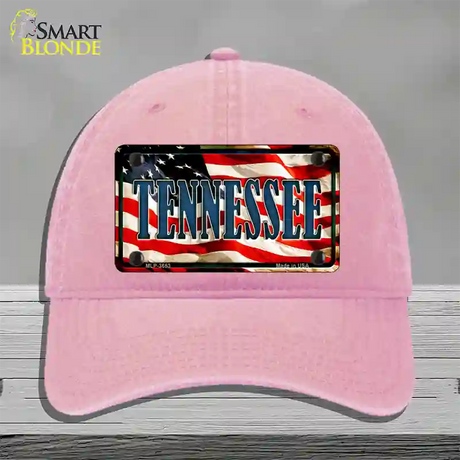 Tennessee USA Novelty License Plate Hat Unconstructed Cotton / Pink