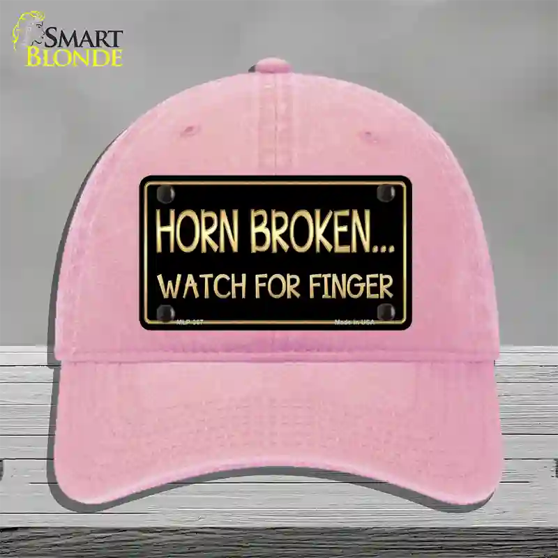 Horn Broken Watch For Finger Novelty License Plate Hat Unconstructed Cotton / Pink