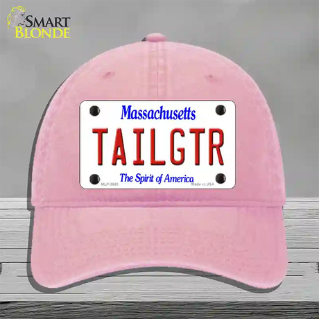 Tailgtr Massachusetts Novelty License Plate Hat Unconstructed Cotton / Pink