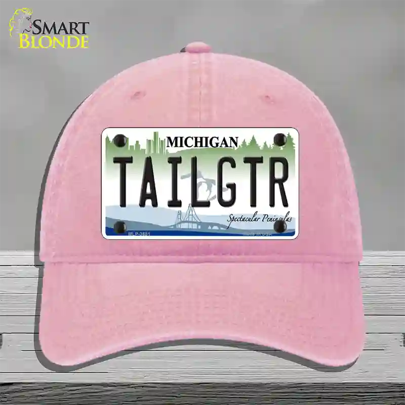 Tailgtr Michigan Novelty License Plate Hat Unconstructed Cotton / Pink