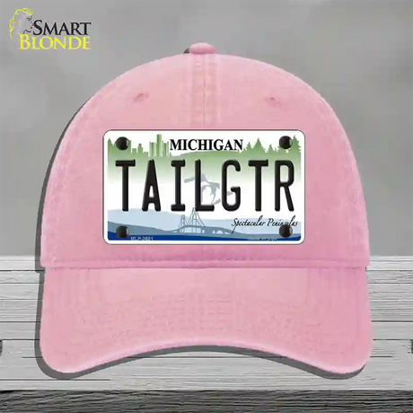 Tailgtr Michigan Novelty License Plate Hat Unconstructed Cotton / Pink