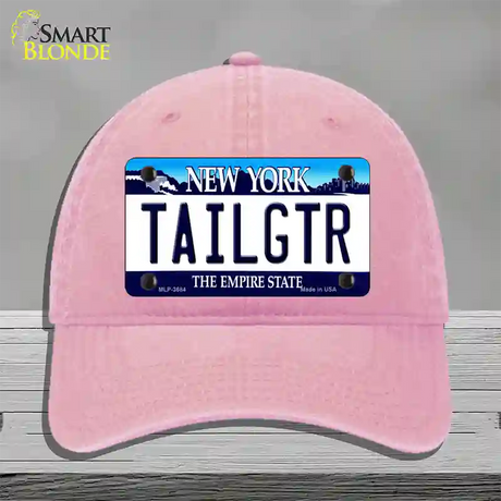 Tailgtr New York Novelty License Plate Hat Unconstructed Cotton / Pink