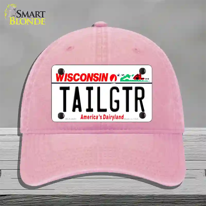 Tailgtr Wisconsin Novelty License Plate Hat Unconstructed Cotton / Pink