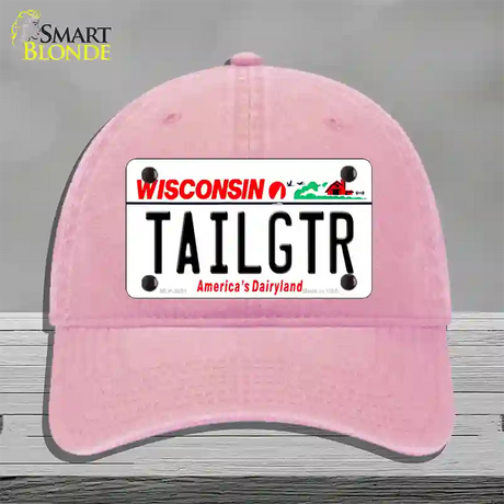 Tailgtr Wisconsin Novelty License Plate Hat Unconstructed Cotton / Pink