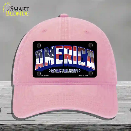 America Novelty License Plate Hat Unconstructed Cotton / Pink