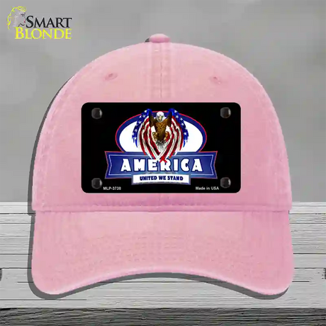 America United Novelty License Plate Hat Unconstructed Cotton / Pink