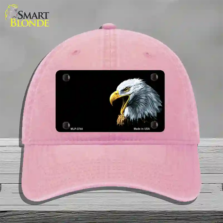 Bald Eagle Offset Novelty License Plate Hat Unconstructed Cotton / Pink