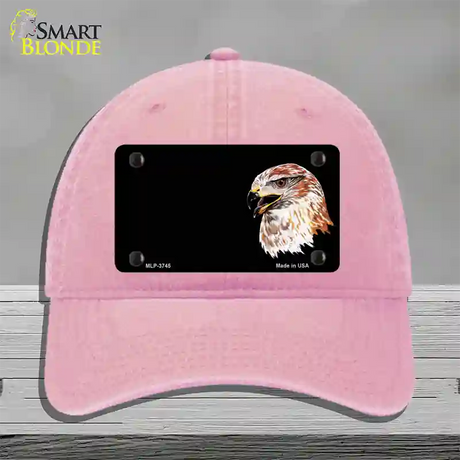 Falcon Offset Novelty License Plate Hat Unconstructed Cotton / Pink