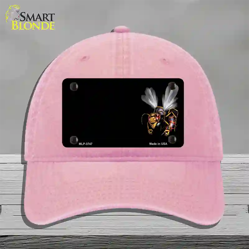 Hornet Offset Novelty License Plate Hat Unconstructed Cotton / Pink