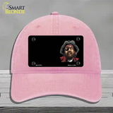 Pirate Offset Novelty License Plate Hat Unconstructed Cotton / Pink