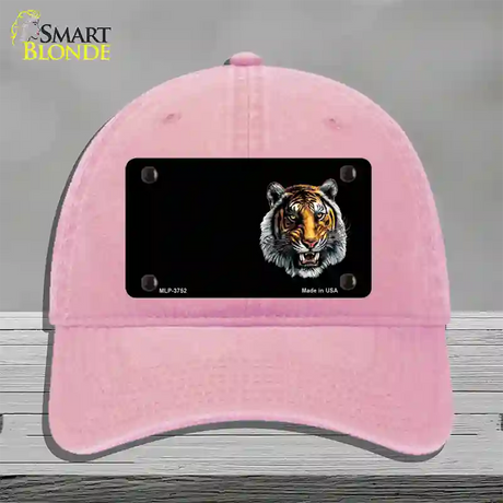 Tiger Offset Novelty License Plate Hat Unconstructed Cotton / Pink