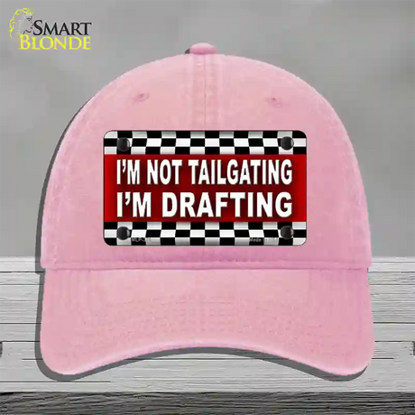 Not Tailgating Drafting Novelty License Plate Hat Unconstructed Cotton / Pink