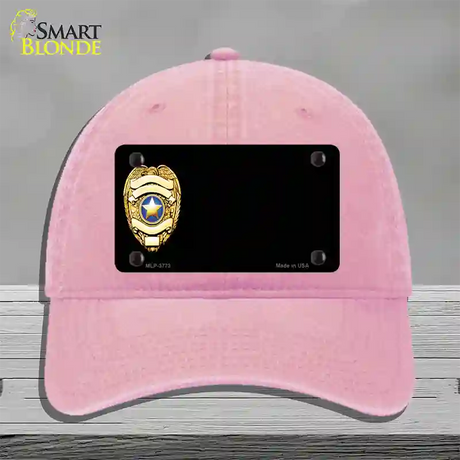 Police Badge Offset Novelty License Plate Hat Unconstructed Cotton / Pink