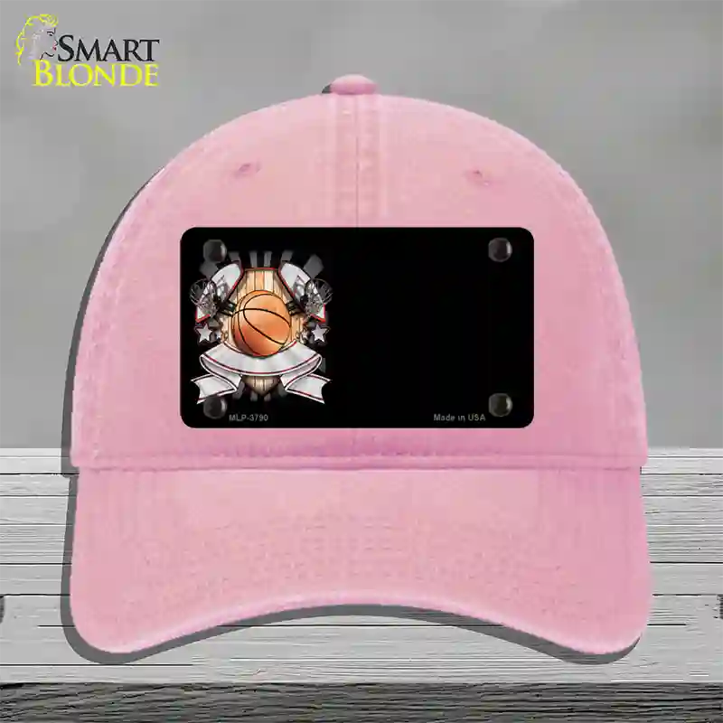 Basketball Banner Offset Novelty License Plate Hat Unconstructed Cotton / Pink