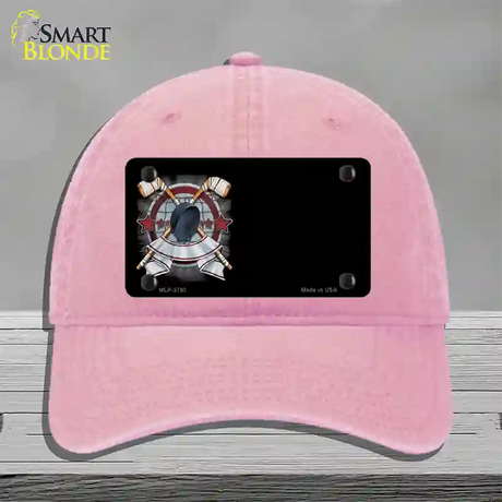 Hockey Banner Offset Novelty License Plate Hat Unconstructed Cotton / Pink