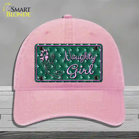 Naughty Girl Novelty License Plate Hat Unconstructed Cotton / Pink