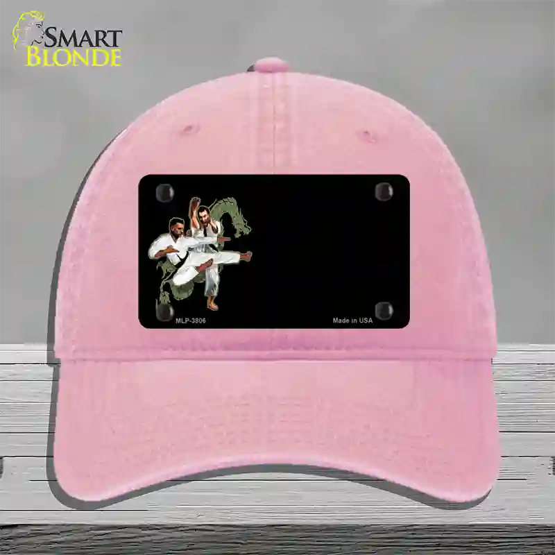 Karate Offset Novelty License Plate Hat Unconstructed Cotton / Pink