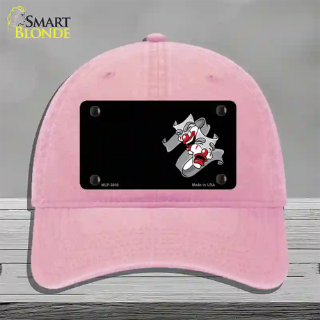 Theater Drama Offset Novelty License Plate Hat Unconstructed Cotton / Pink