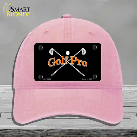 Golf Pro Novelty License Plate Hat Unconstructed Cotton / Pink