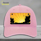 Southwest Orange Sunset Novelty License Plate Hat Unconstructed Cotton / Pink