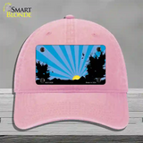 Southwest Blue Sunset Novelty License Plate Hat Unconstructed Cotton / Pink