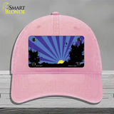 Southwest Purple Sunset Novelty License Plate Hat Unconstructed Cotton / Pink