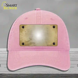 Gold White Fade Scratched Novelty License Plate Hat Unconstructed Cotton / Pink