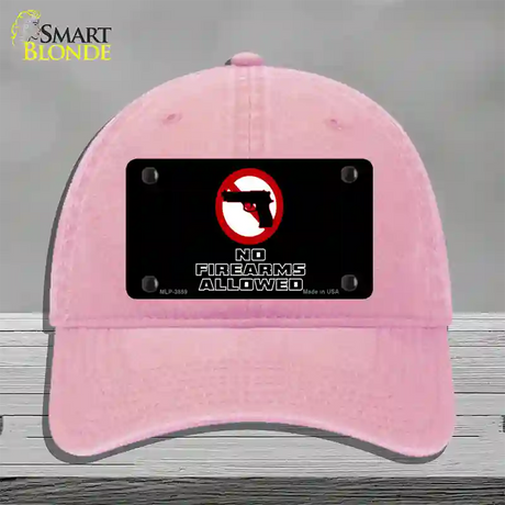 No Firearms Allowed Novelty License Plate Hat Unconstructed Cotton / Pink