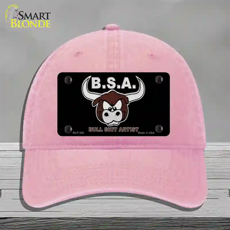 Bull Shit Artist Novelty License Plate Hat Unconstructed Cotton / Pink