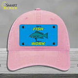 Born To Fish Novelty License Plate Hat Unconstructed Cotton / Pink