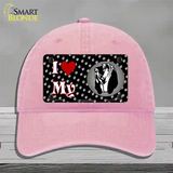 I Love My Bloodhound Novelty License Plate Hat Unconstructed Cotton / Pink