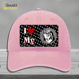 I Love My Bulldog Novelty License Plate Hat Unconstructed Cotton / Pink