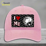 I Love My Mastiff Novelty License Plate Hat Unconstructed Cotton / Pink