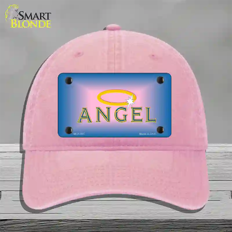 Angel Novelty License Plate Hat Unconstructed Cotton / Pink