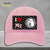 I Love My Poodle Novelty License Plate Hat Unconstructed Cotton / Pink