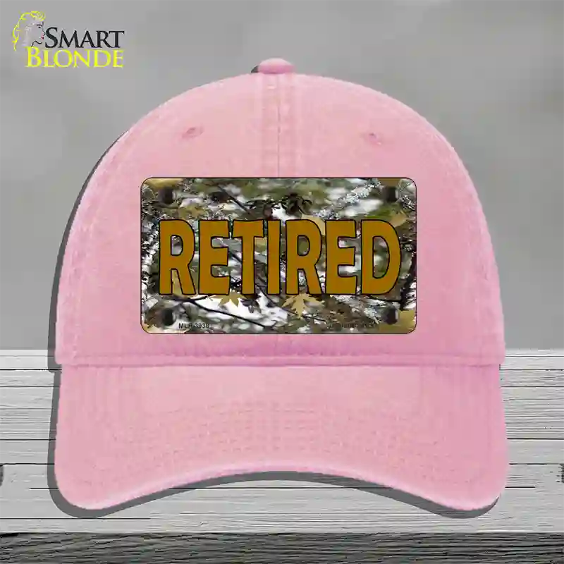 Retired Camouflage Novelty License Plate Hat Unconstructed Cotton / Pink